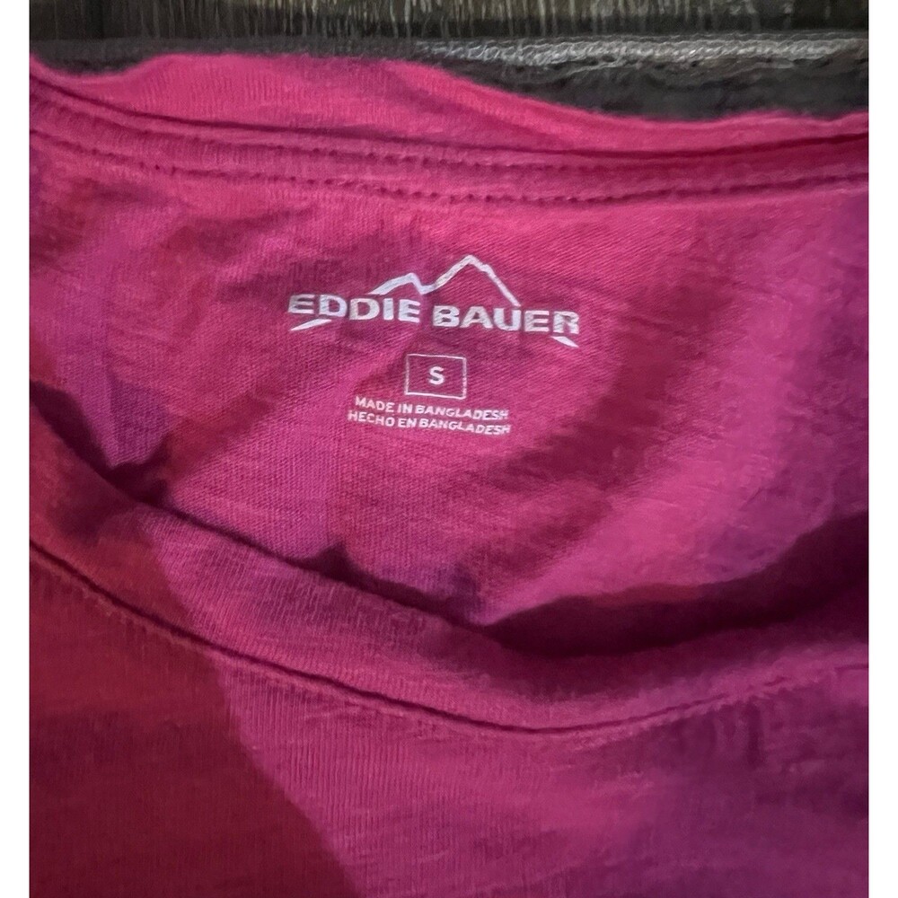 Eddie Bauer T Shirt Women Sz S Sleeve Tee Cotton Pink